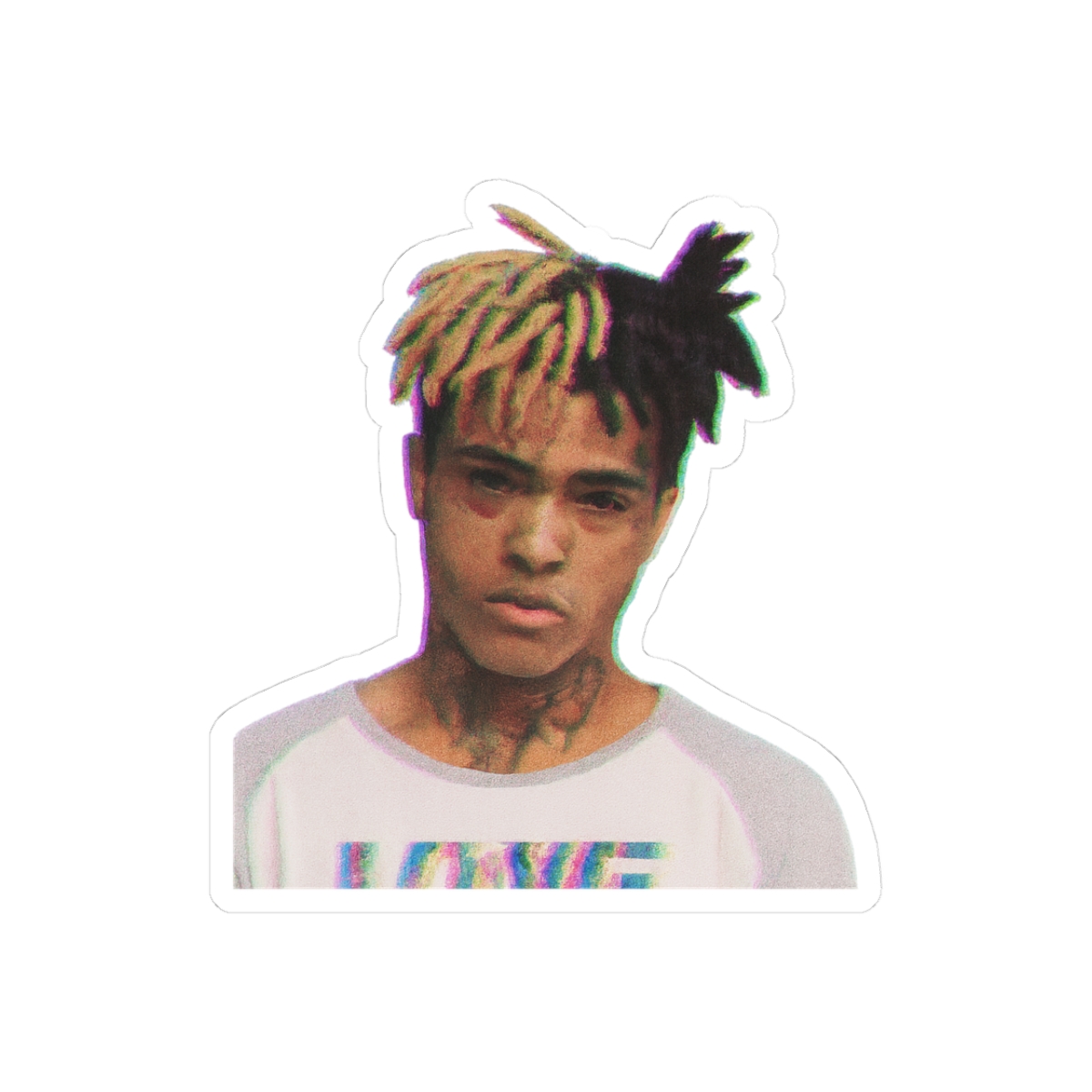 XXXTentacion Color Glitch Mugshot Sticker