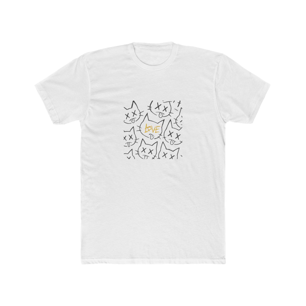 Cozy Cat Knit Sweater Black Heather Grey T-Shirt