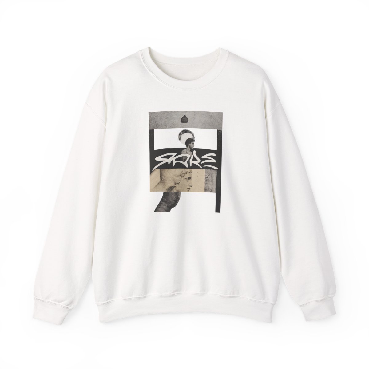 Bold Black & White Collage Portrait Sweatshirt