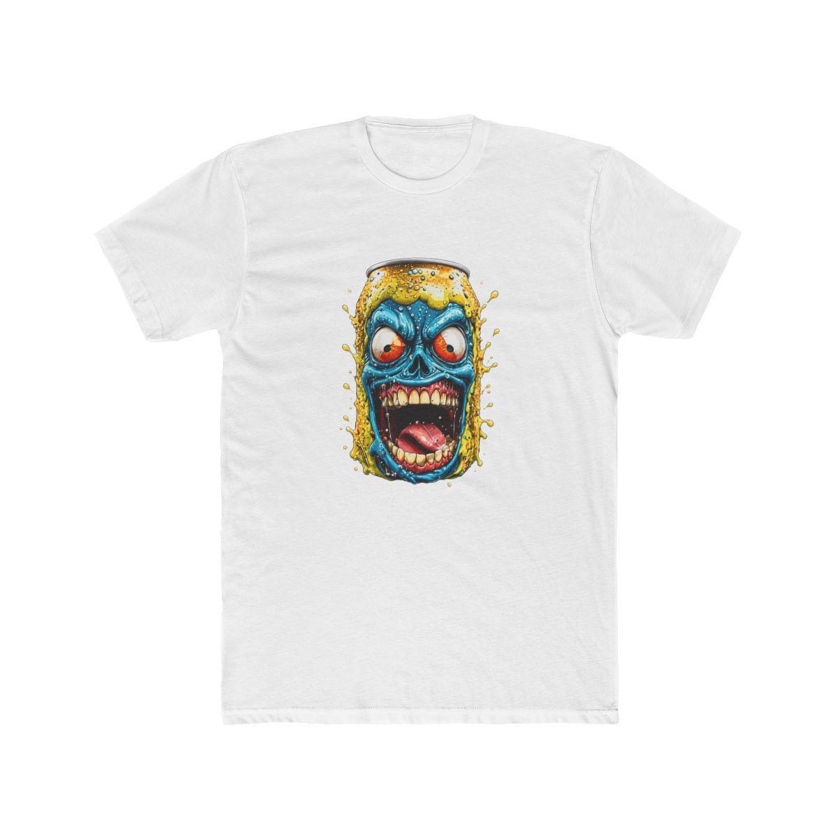 Creepy Zombie Beer Can Funny Graphic T Shirt