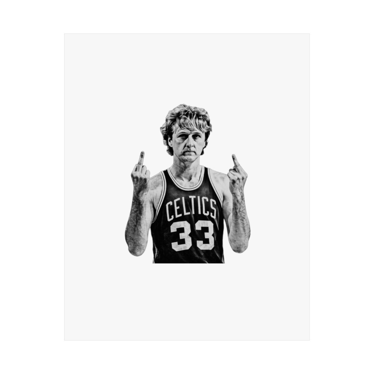 Retro Larry Bird Middle Finger 90s T-Shirt