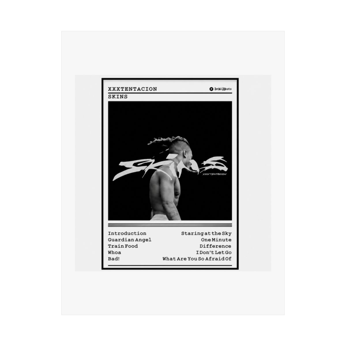 XXXTENTACION SKINS Album Framed Poster