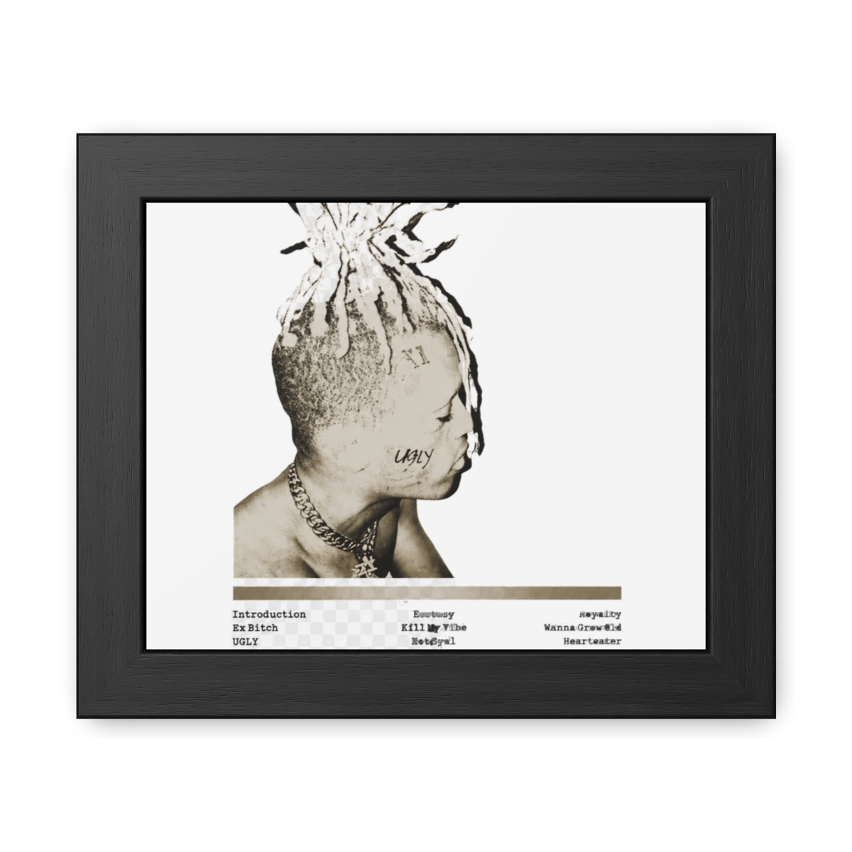 XXXTENTACION Bad Vibes Forever Sepia Framed Poster